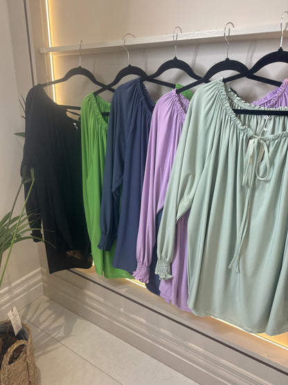 Teresa Plain Loose Fit Bardot Top