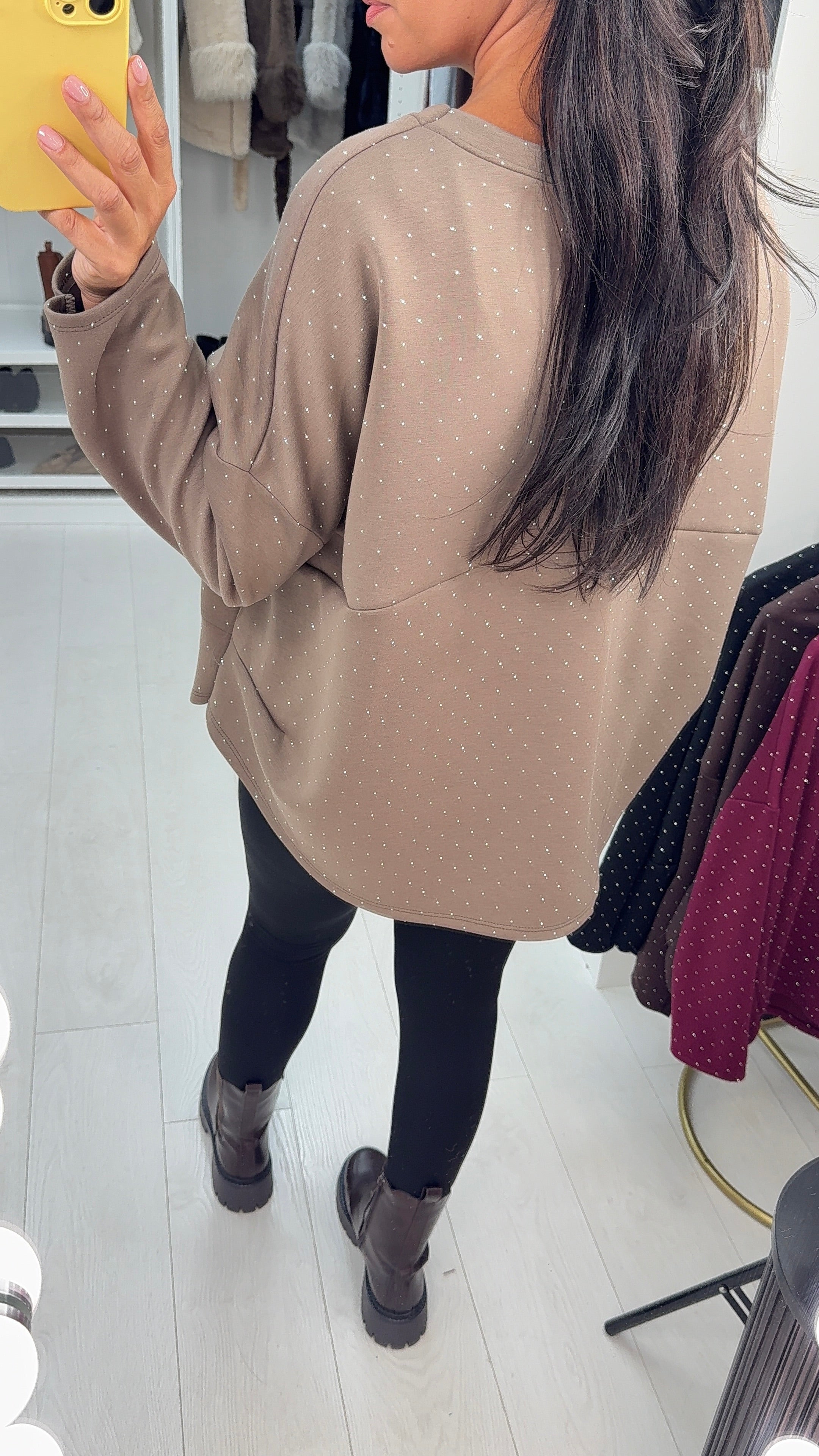 Zulema Diamante Detailed Loose Fit Sweatshirt