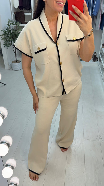 Renice Colour Block Hem V Neck Co-Ord Set