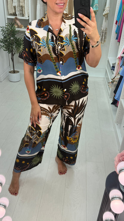 Jazmine Abstract Print Shirt Co-Ord Set