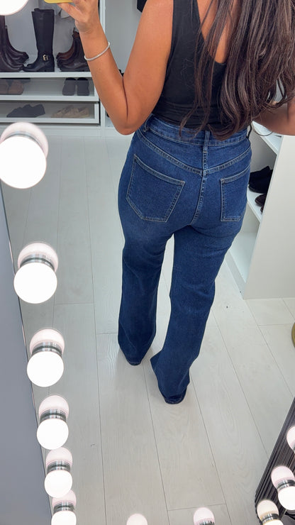 Mallie High Waisted Dark Denim Jeans