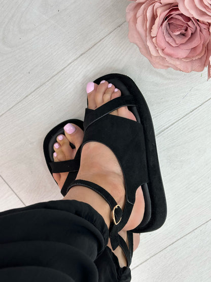 Theodora Suede Ankle Strap Sandals