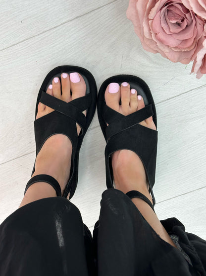 Theodora Suede Ankle Strap Sandals