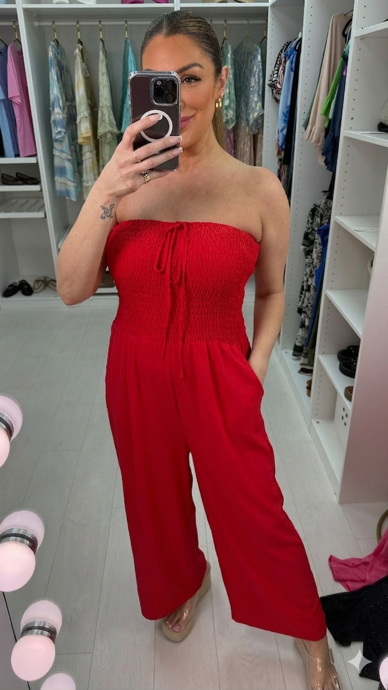 Deanna Plain Elasticated Bust Jumpsuit