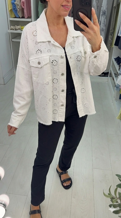 Marcelo Broidery Anglaise Denim Jacket