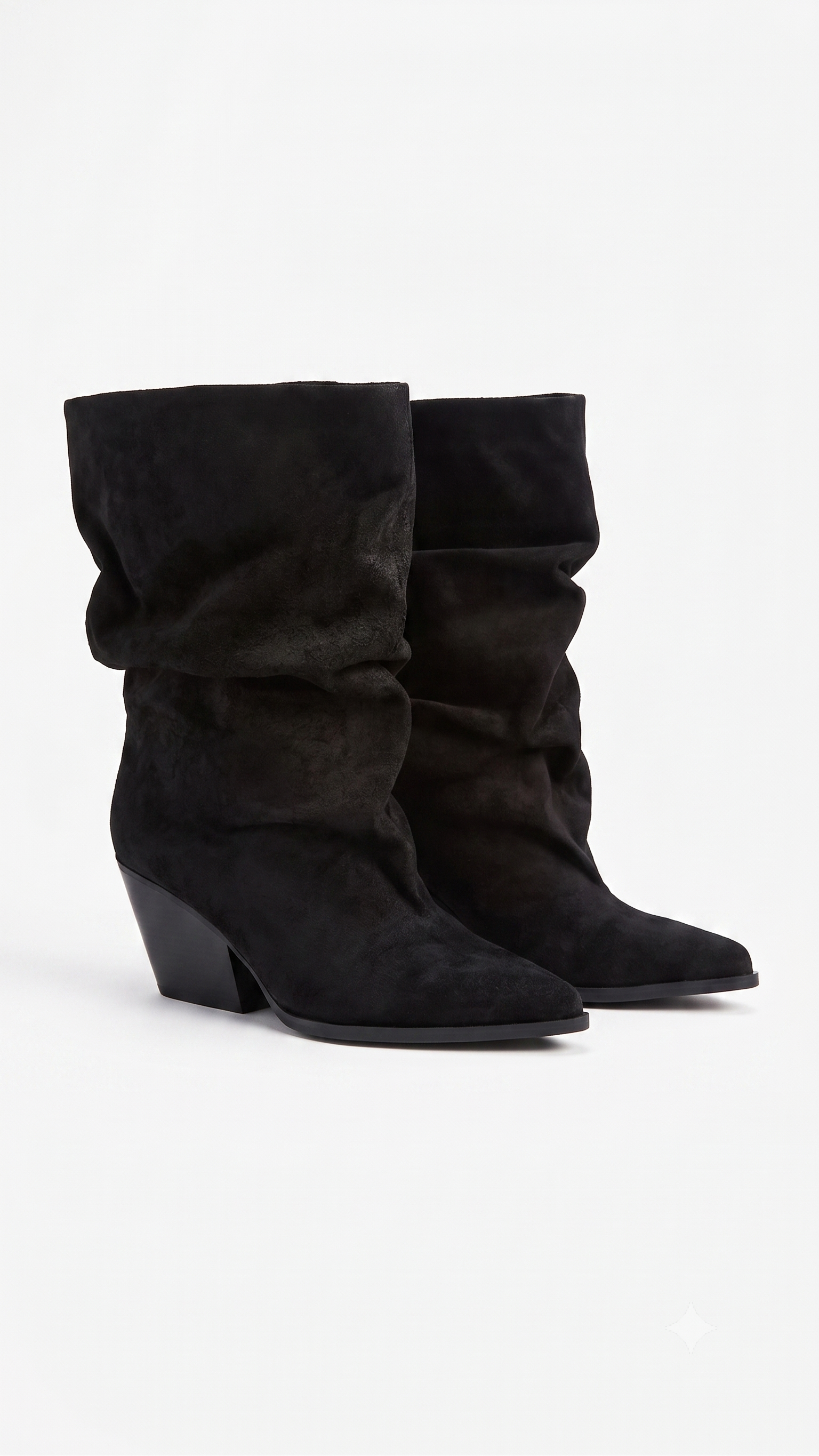 Bethany Faux Suede Runched Pointed boots