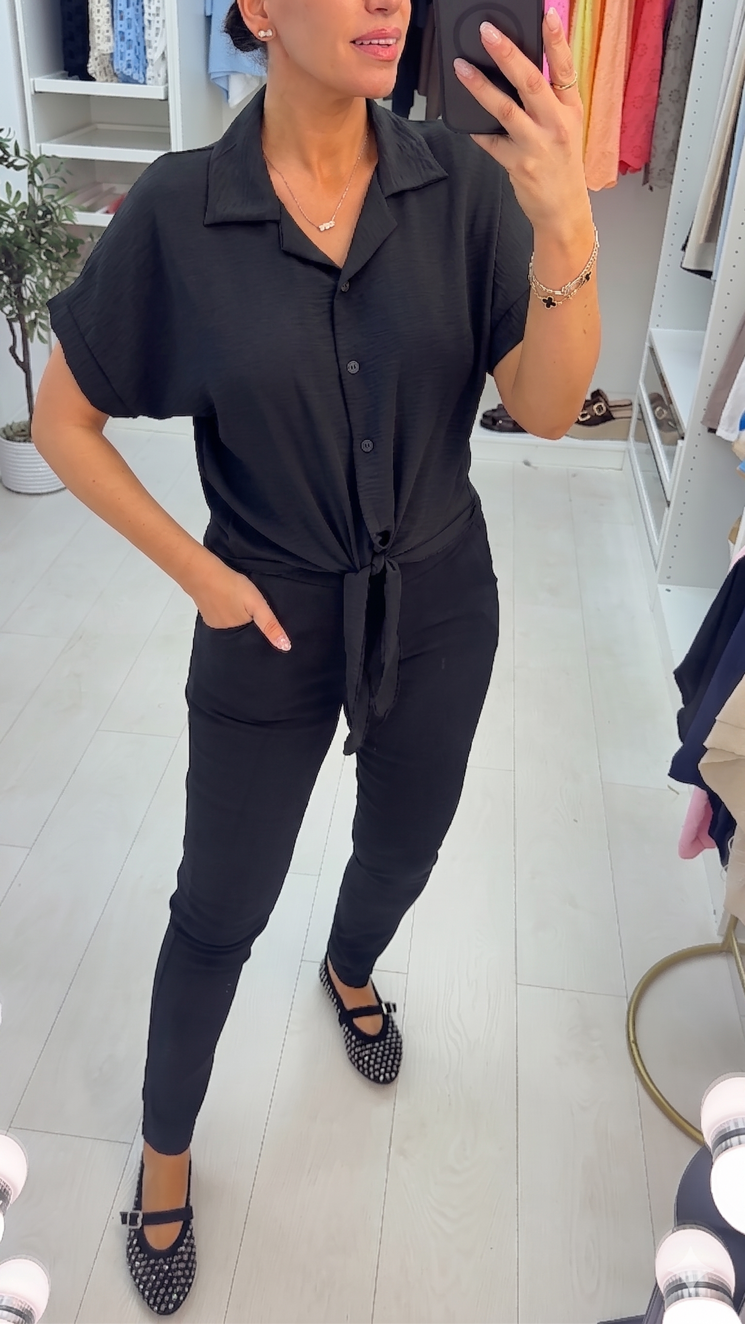 Giovana Plain Tie Front Shirt