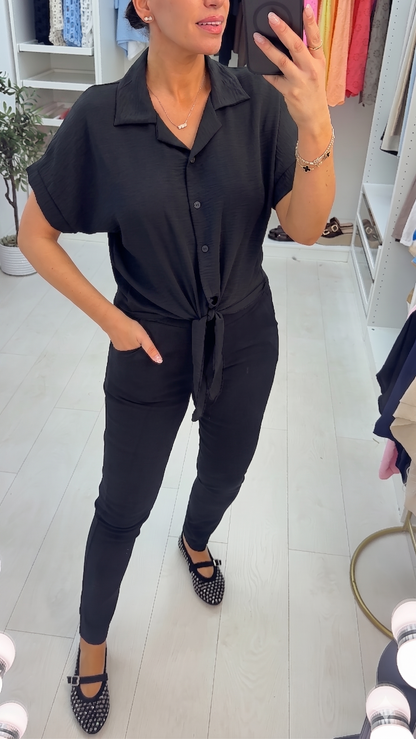 Giovana Plain Tie Front Shirt