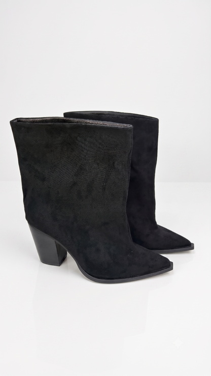 Amie Faux Suede Pointed Heeled Boots