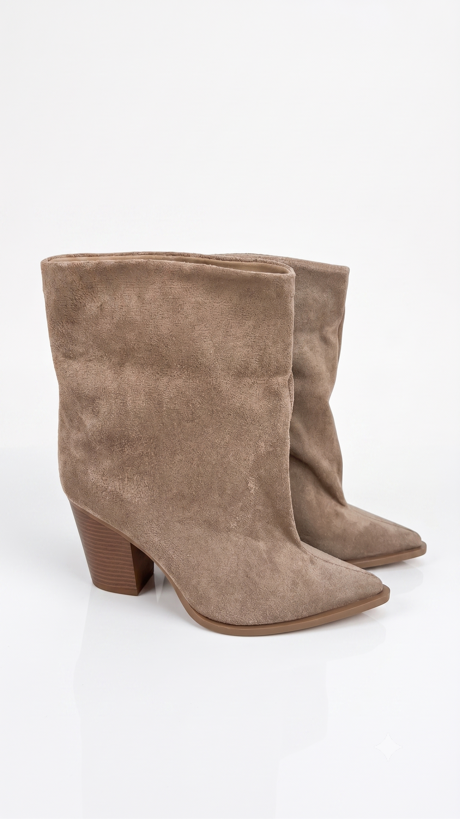 Amie Faux Suede Pointed Heeled Boots