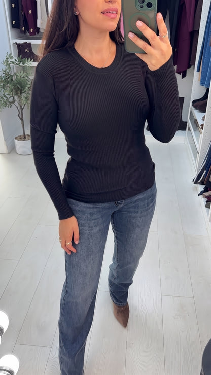 Halle Plain Ribbed Jumper