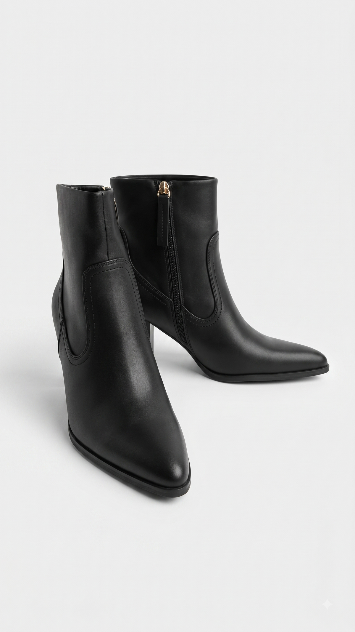 Kalia Faux Leather Pointed Heeled Boots