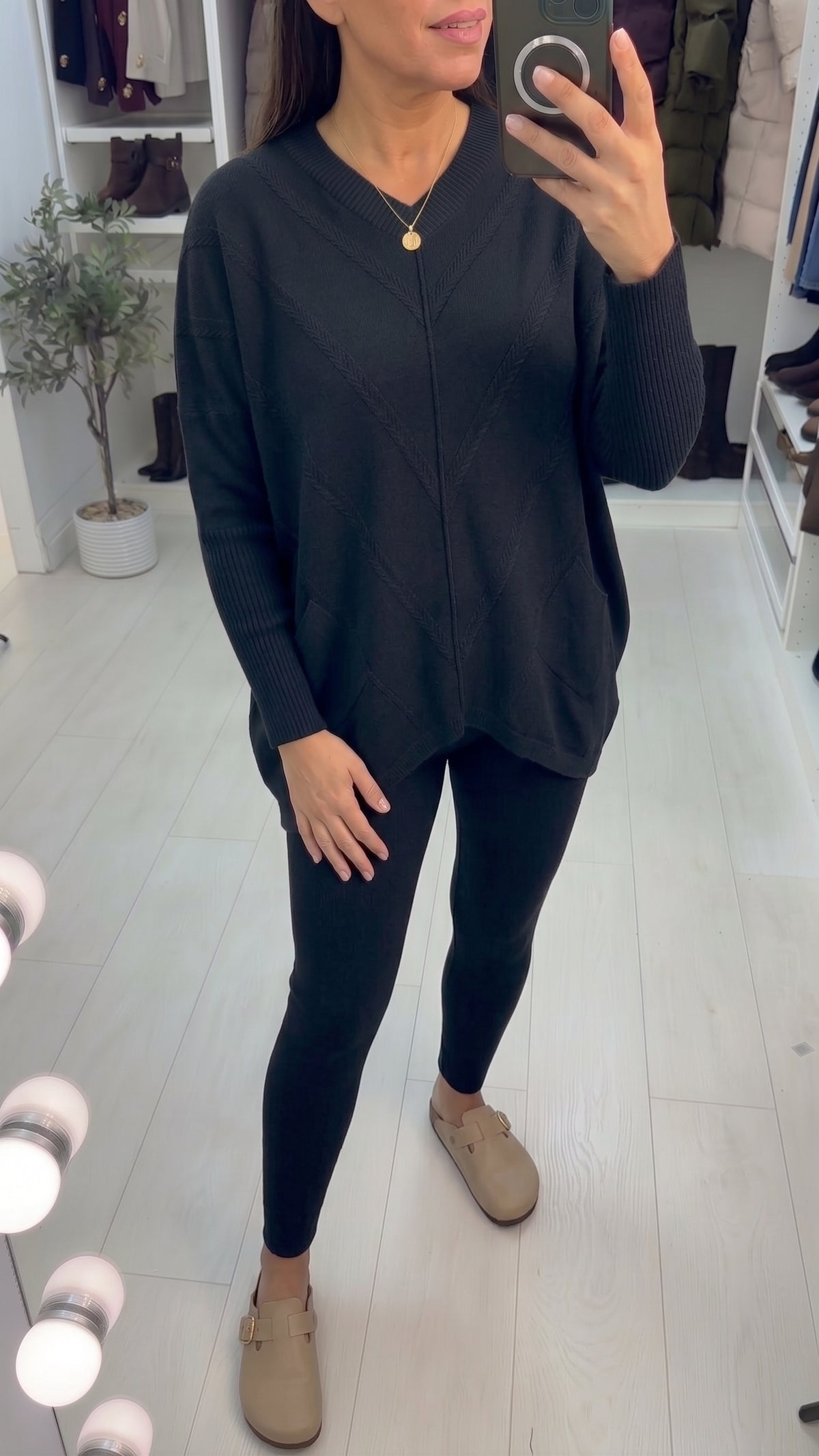 Khloe Asymmetric Detail Knitted Loungewear Set