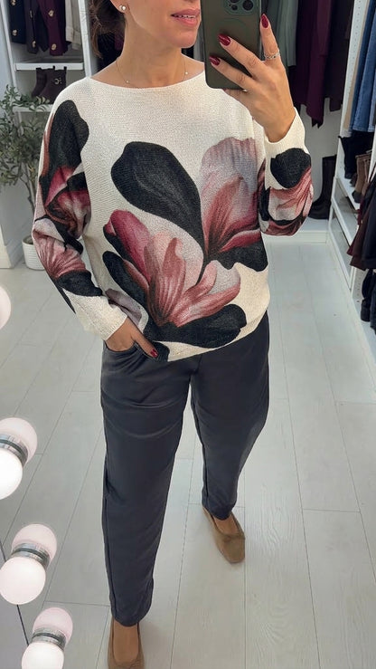 Zariah Floral Print Batwing Top