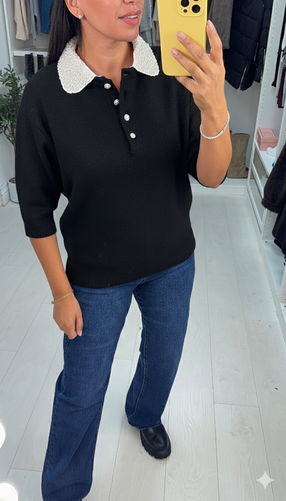 Fia Embellished Collar Super Soft Jumper