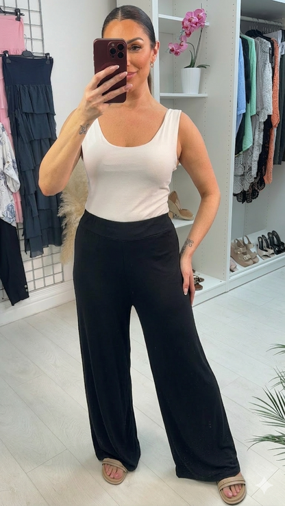 Prisha Plain Wide Leg Trousers