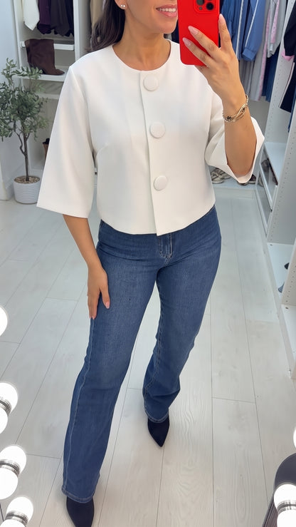 Florie Button Front Knit Top