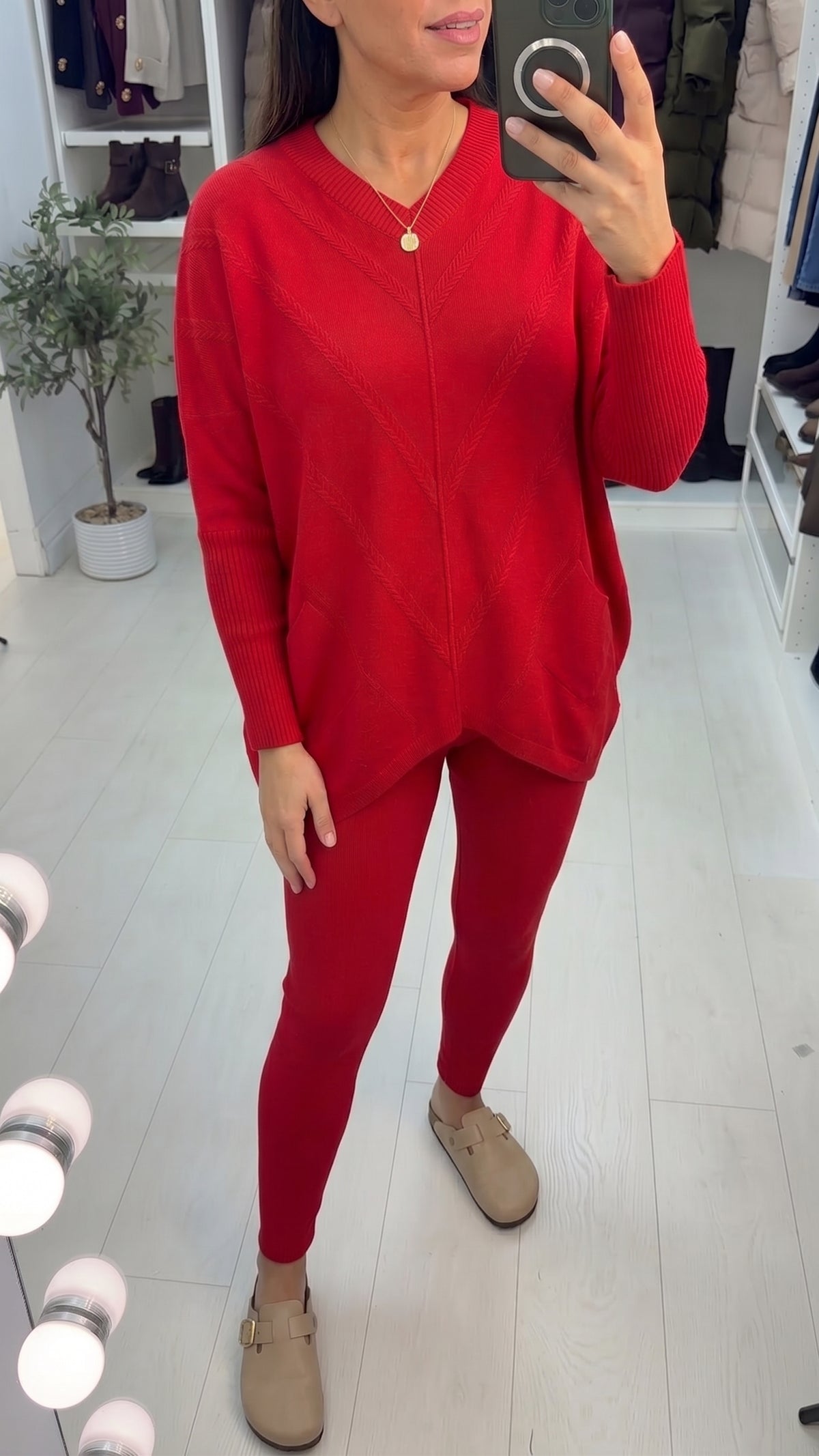 Khloe Asymmetric Detail Knitted Loungewear Set