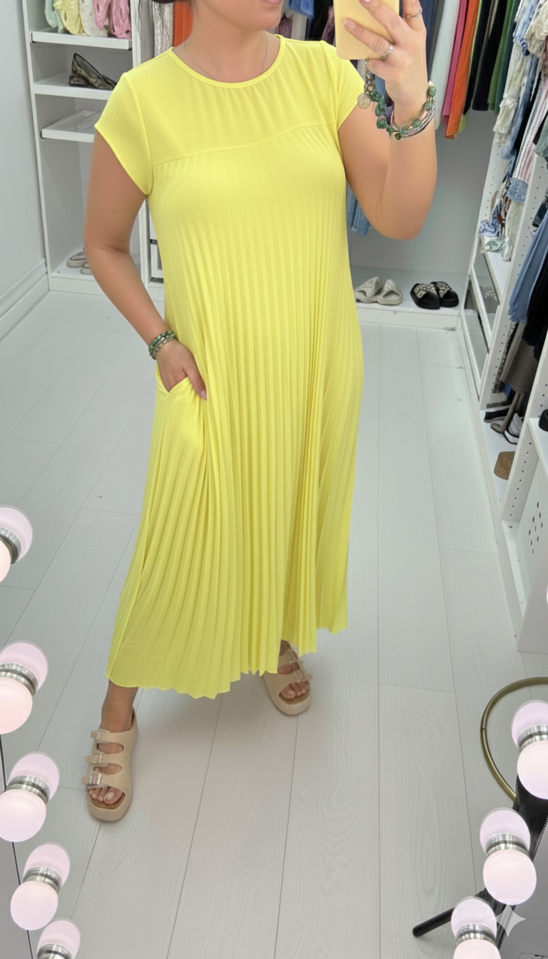 Jodi Plain Pleated Maxi Dress