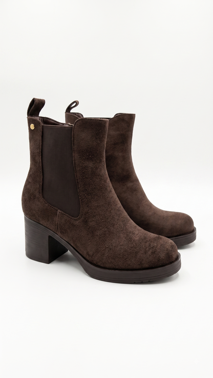 Kally Faux Suede Heeled Chelsea Boots