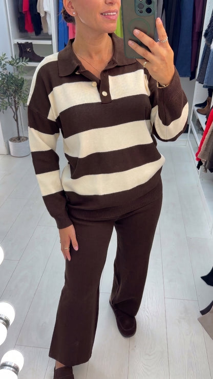 Inara Striped Knit Loungewear Set