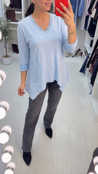 Usher Curved Hem Pocket Detail Jumper