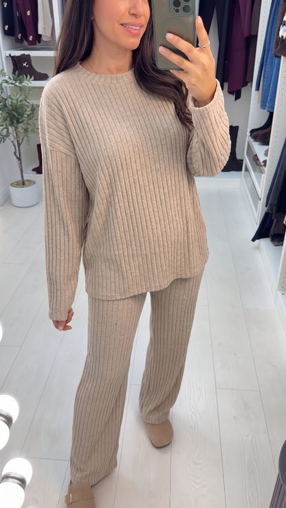 Gwendolyn Plain Ribbed Loungewear Set