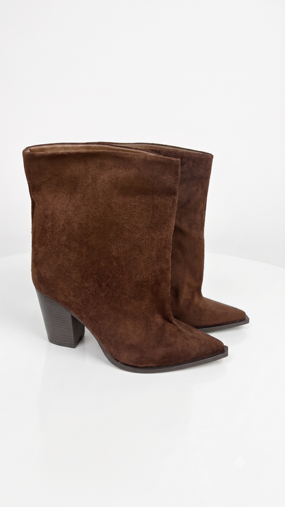 Amie Faux Suede Pointed Heeled Boots