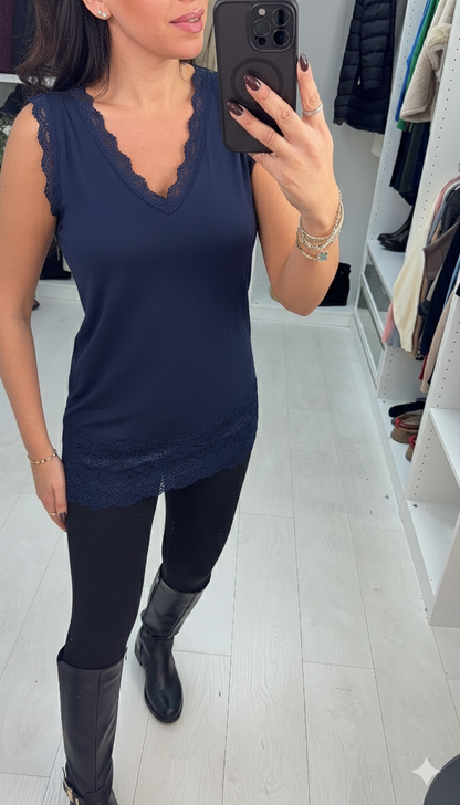 Kirstan Place Lace Hem Vest Top