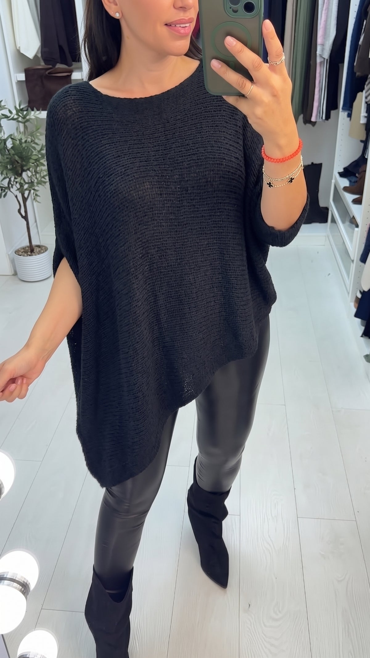 Cady Plain Chunky Knit Asymmetric Jumper