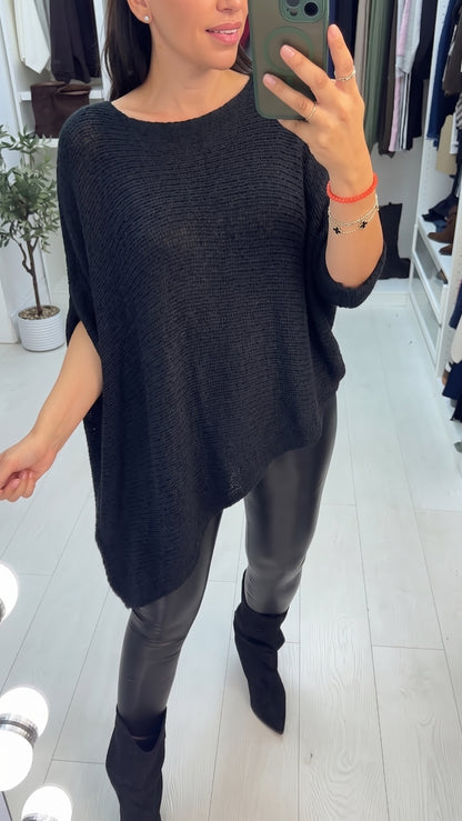 Cady Plain Chunky Knit Asymmetric Jumper