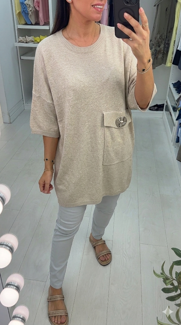 Rosenna Plain Oversized Longline Knit Jumper