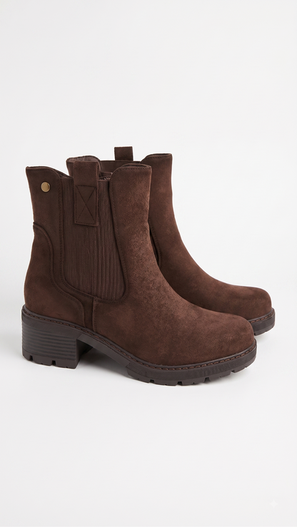 Betty Faux Suede Chunky Heeled Boots