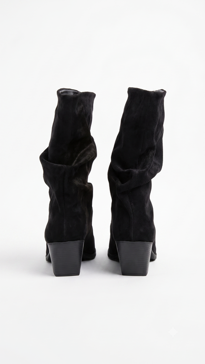 Bethany Faux Suede Runched Pointed boots