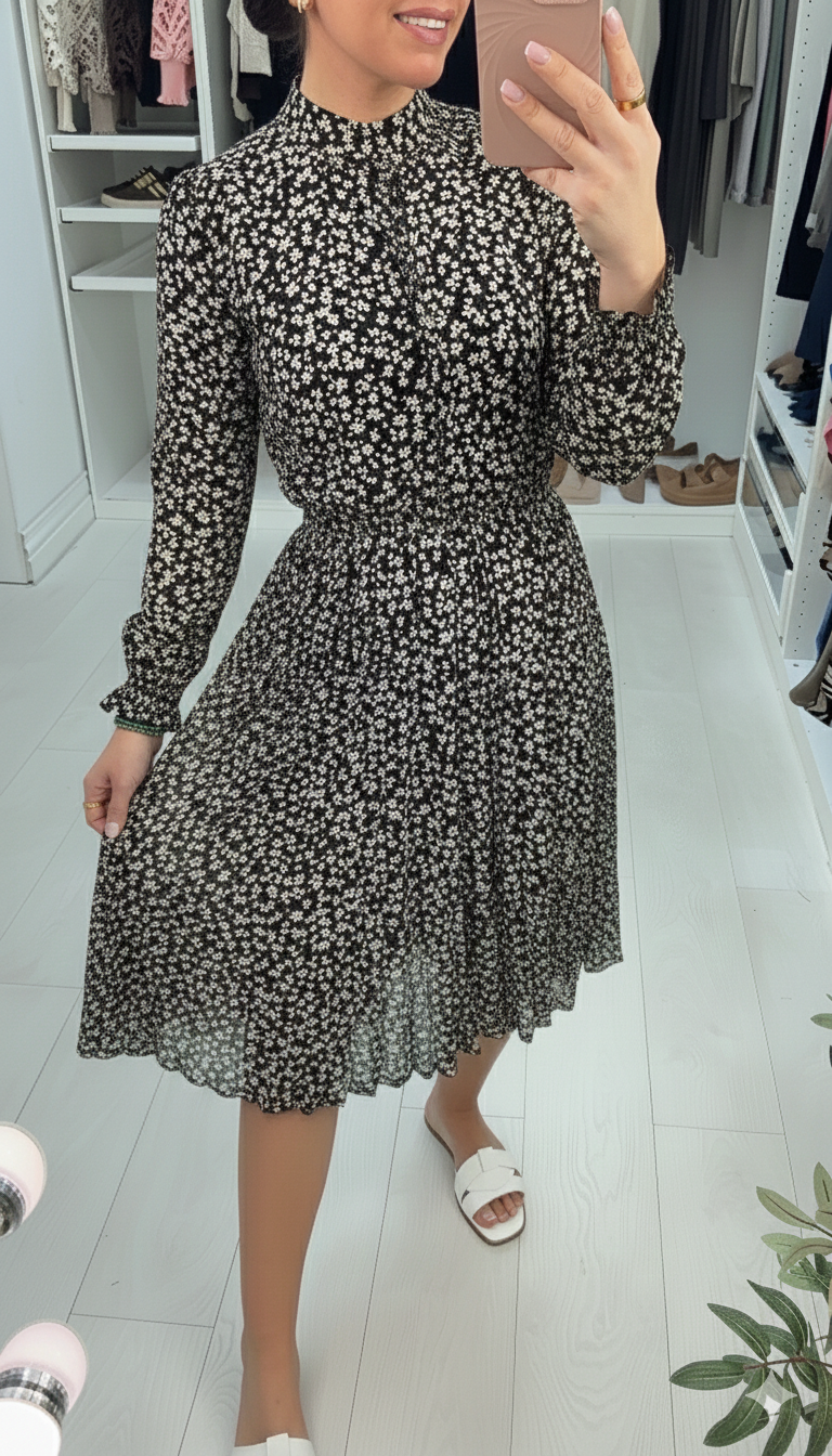 Starlie Ditsy Floral Print High Neck Dress