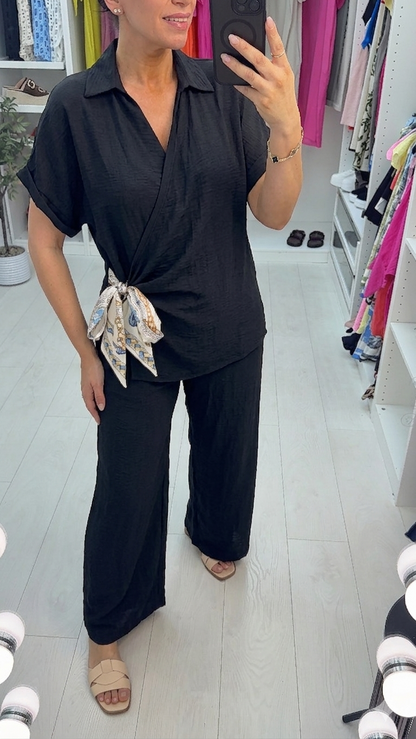 Urszula Plain Tie Side Co-Ord Set