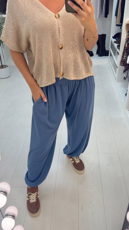 Emily Plain Cuffed Harem Trousers