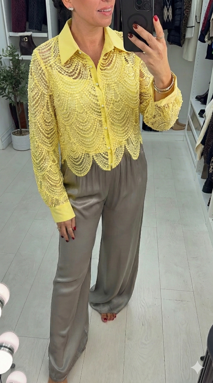 Noemi Full Pearl Bead Detail Top