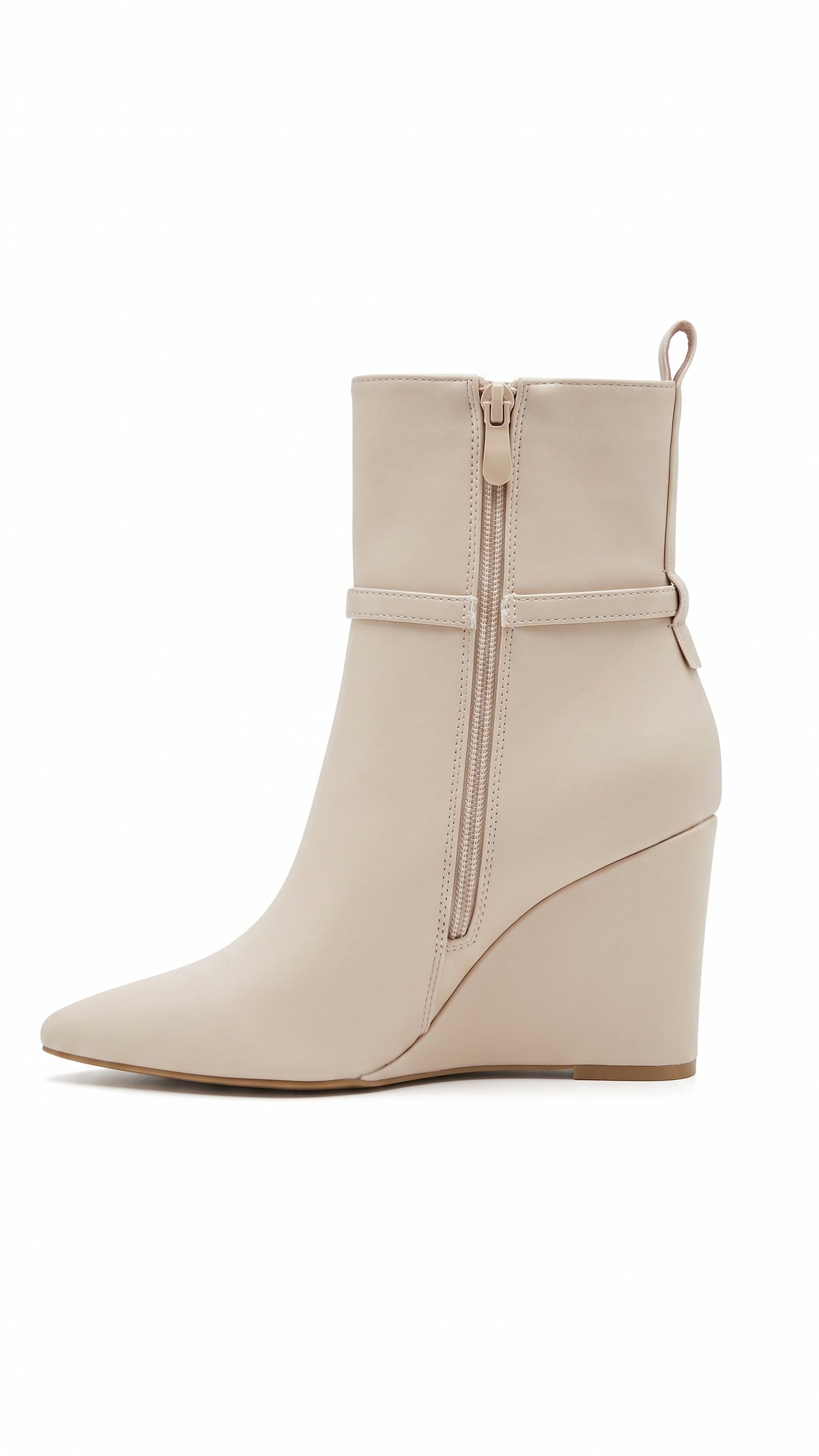 Alicia Faux Leather Pointed Wedge Boots