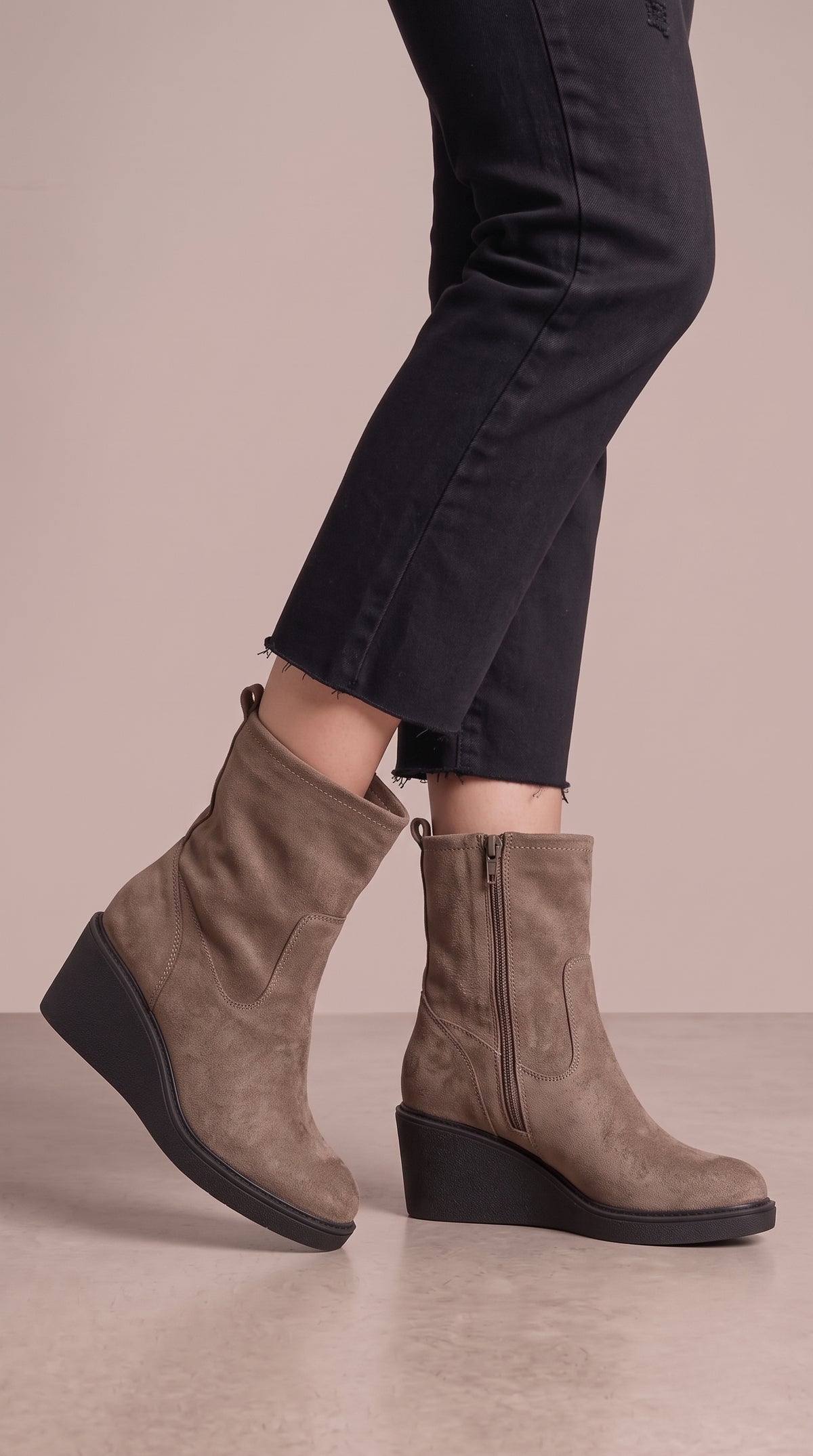 Iyla Faux Suede Platform Wedge Boots