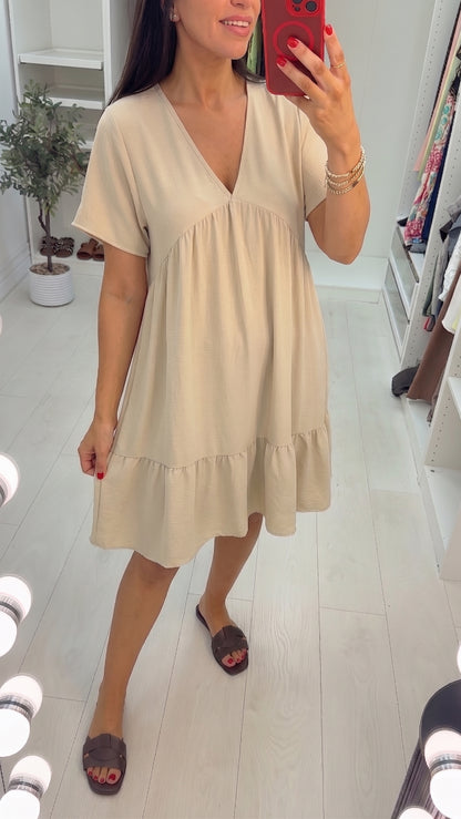 Amyra Floaty Tiered Smock Dress