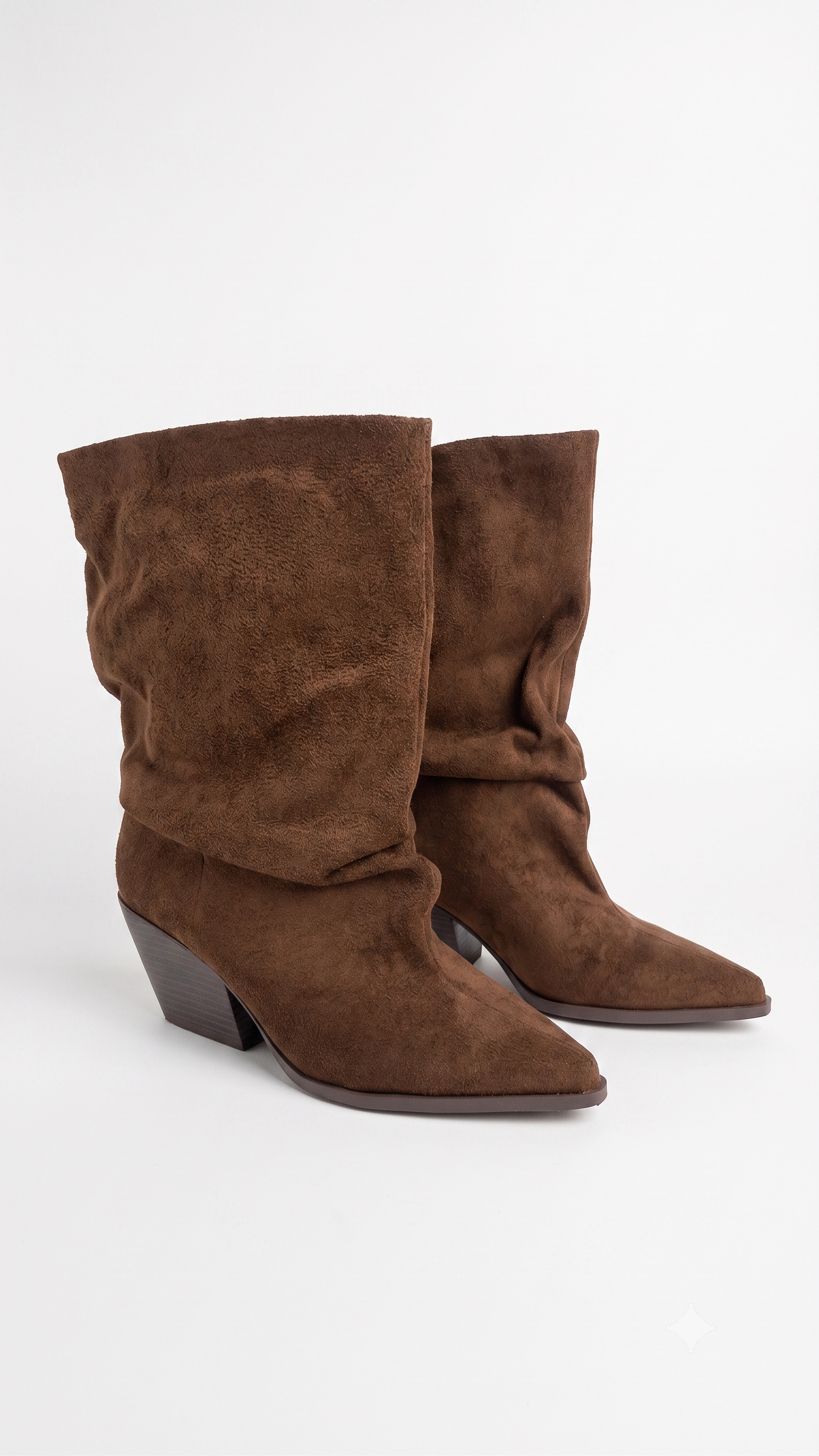 Bethany Faux Suede Runched Pointed boots