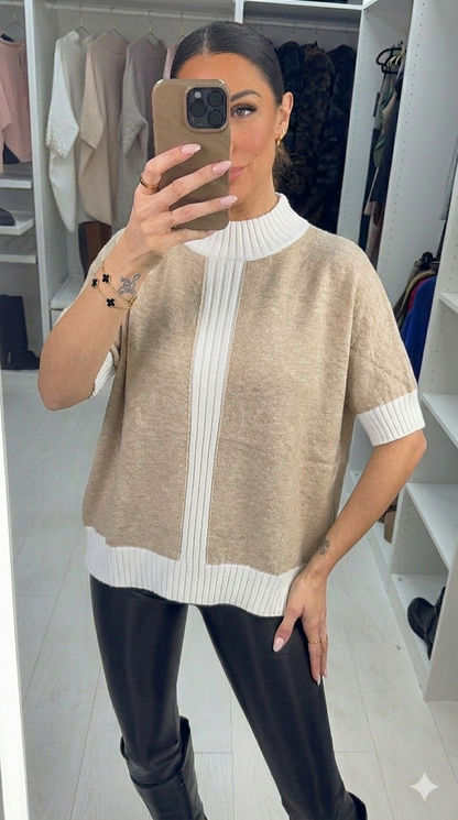 Tianey Colour Block Short Sleeve Jumper