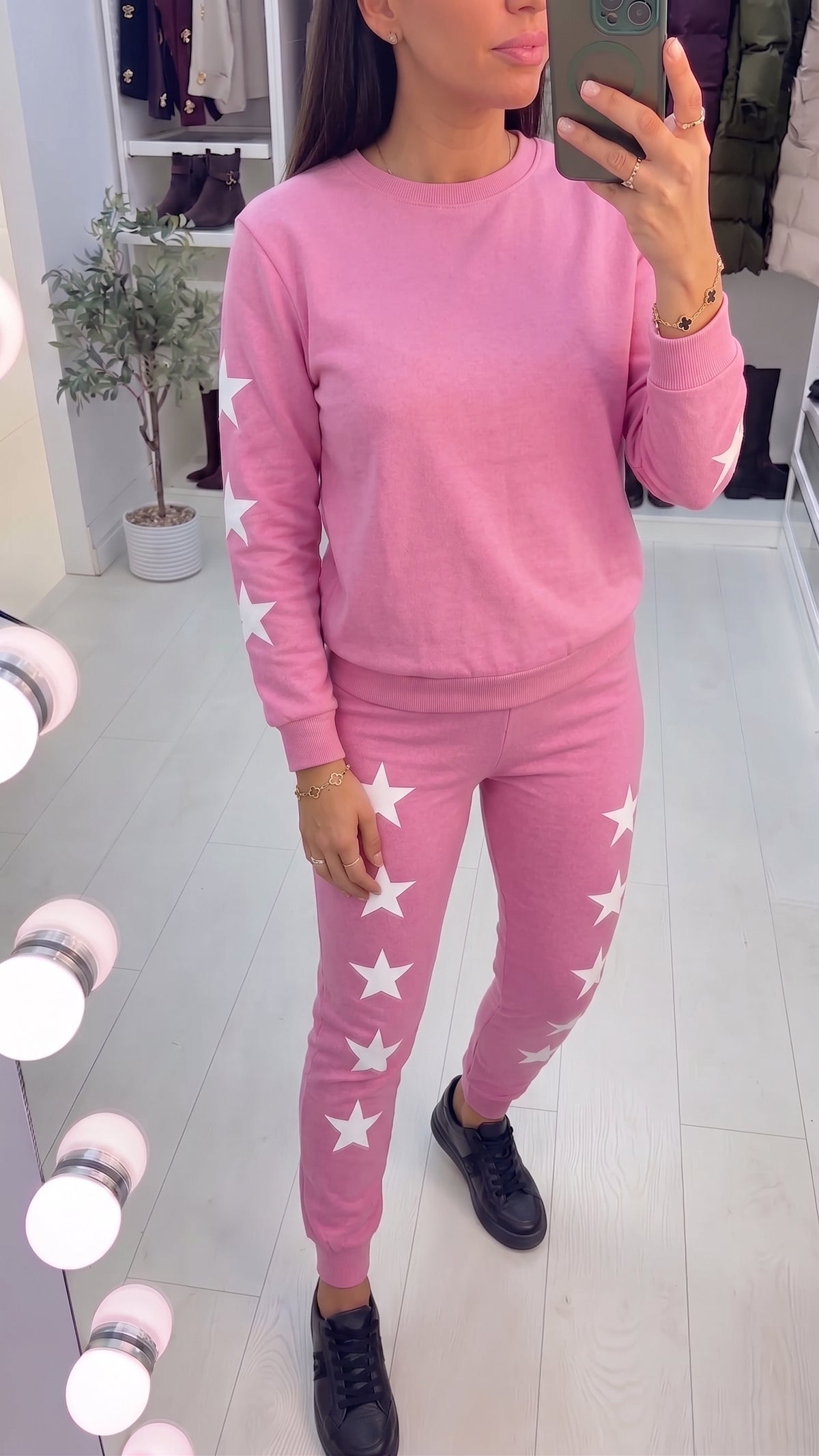 Palmera White Star Detailed Soft Loungewear Set