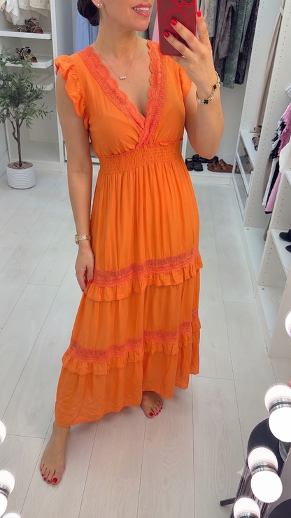 Silvana Crochet Detailed Frill Summer Dress