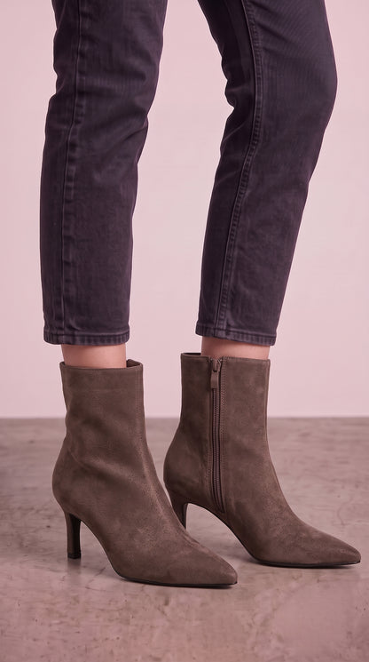 Tillie Faux Suede  Pointed Heeled Boots