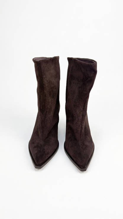Amie Faux Suede Pointed Heeled Boots