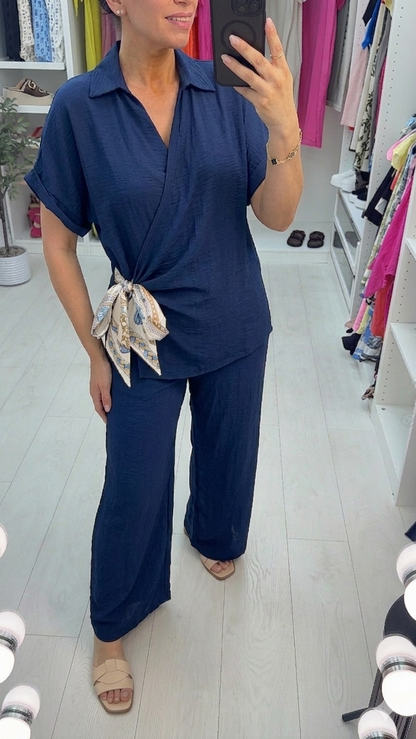 Urszula Plain Tie Side Co-Ord Set