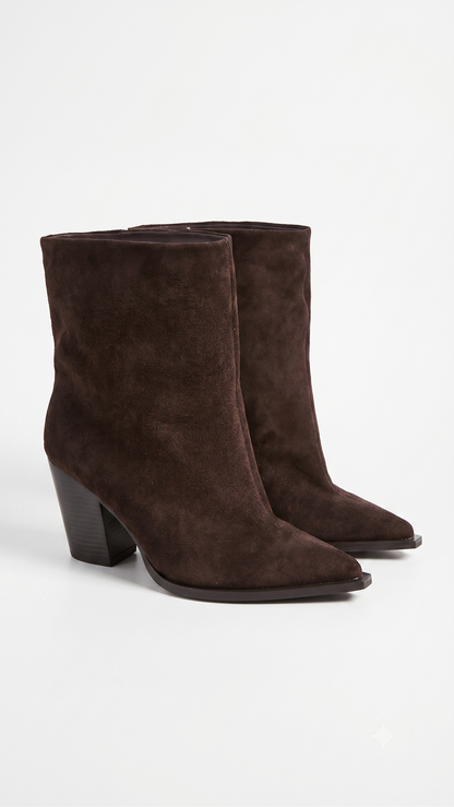 Amie Faux Suede Pointed Heeled Boots