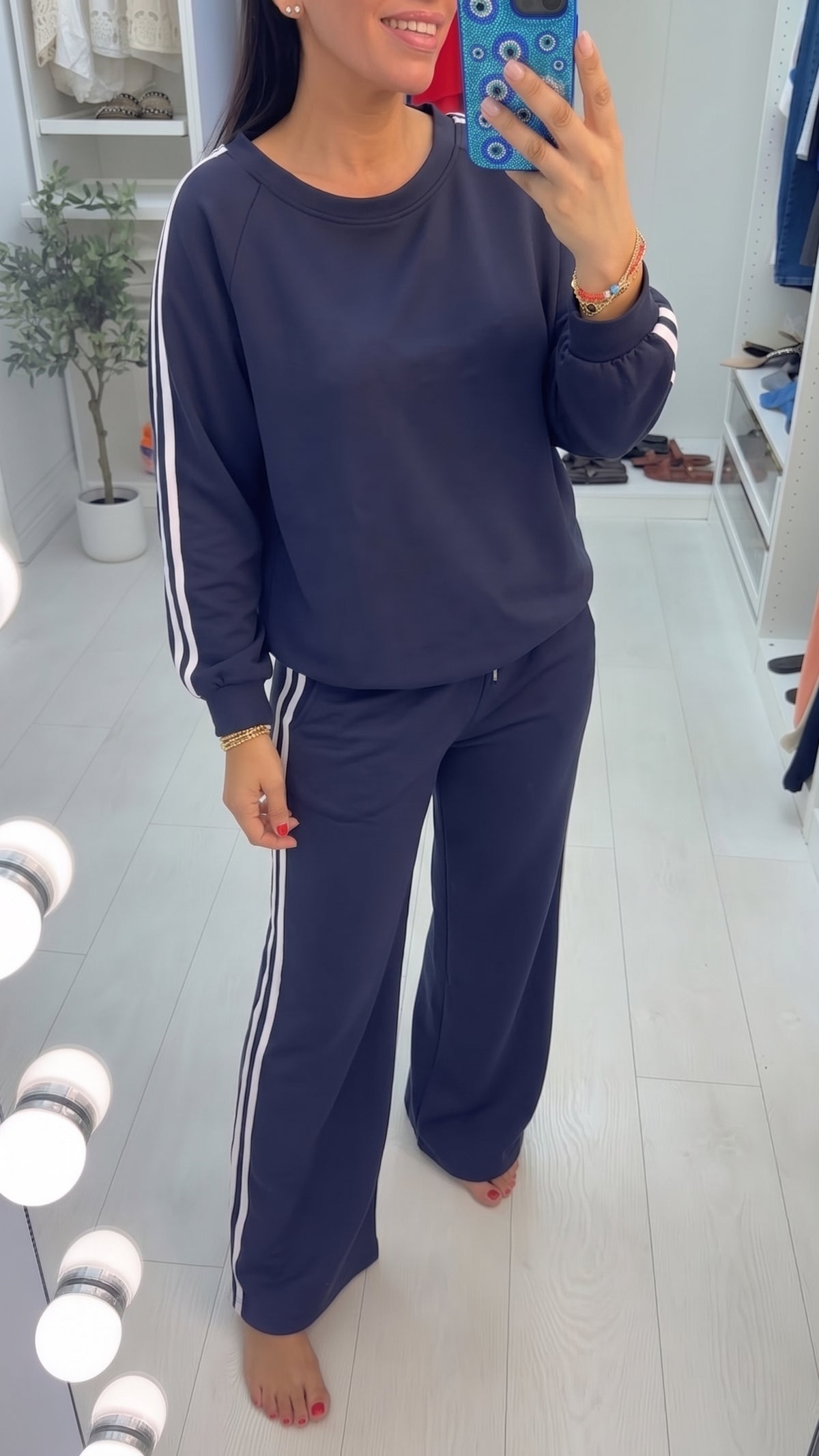 Vineta Long Sleeve Side Stripe Detailed Loungewear Set